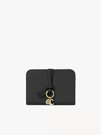 Alphabet bifold wallet in grained leather