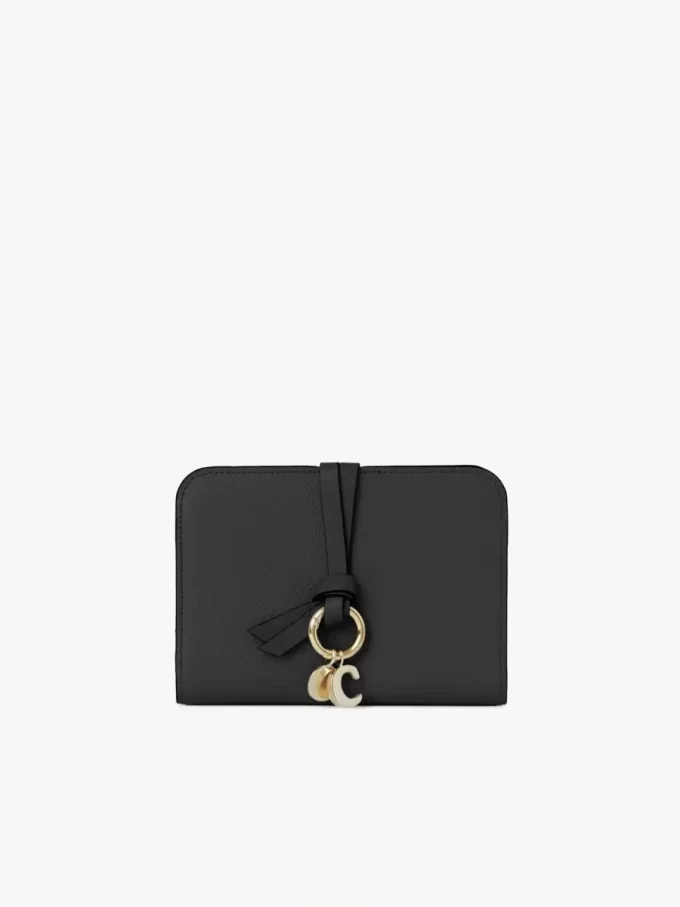 Alphabet bifold wallet in grained leather