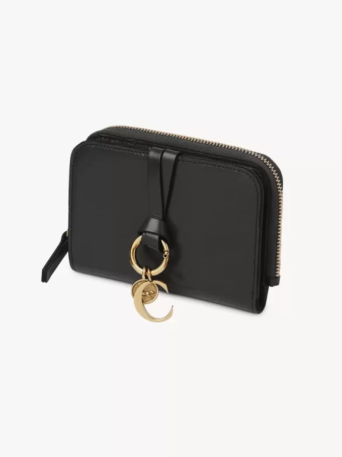 Alphabet bifold wallet in shiny leather