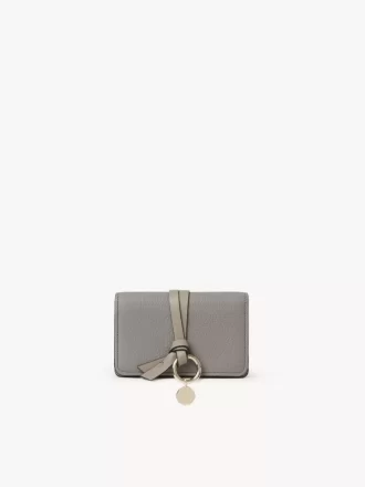 Alphabet card holder in grained leather