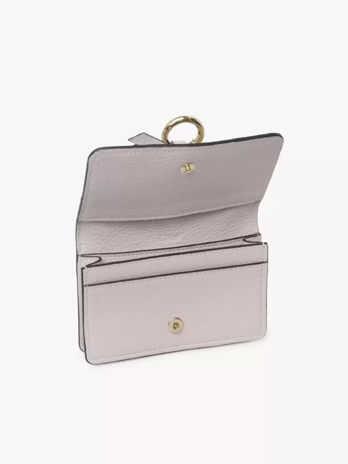 Alphabet card holder in grained leather