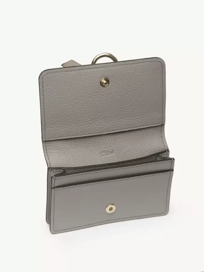 Alphabet card holder in grained leather