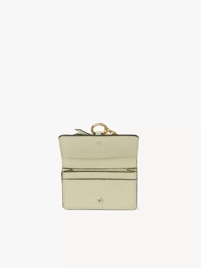 Alphabet card holder in grained leather