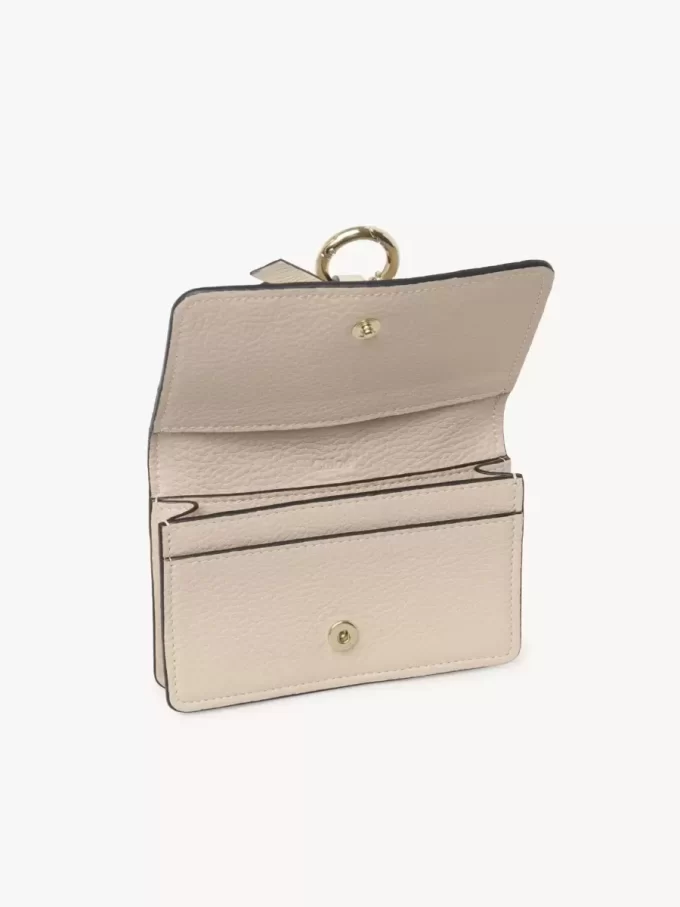 Alphabet card holder in grained leather