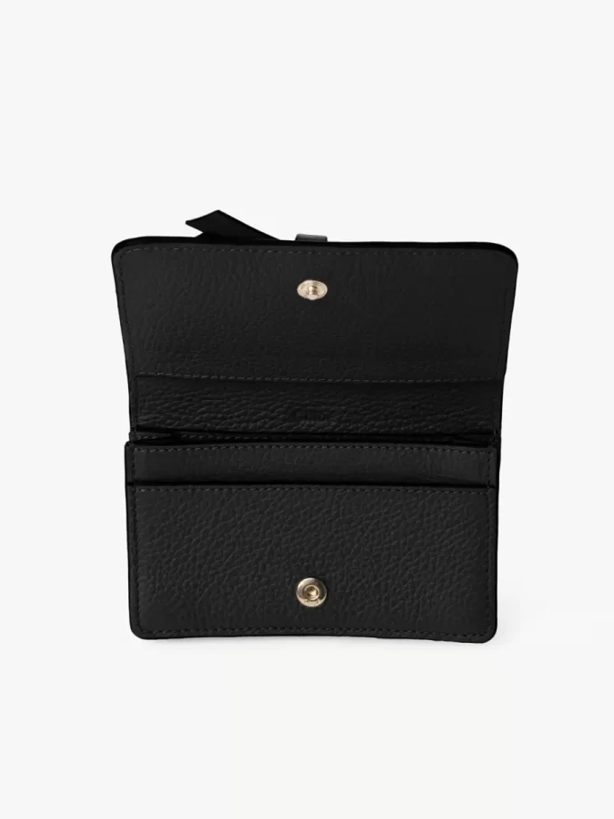 Alphabet card holder in grained leather