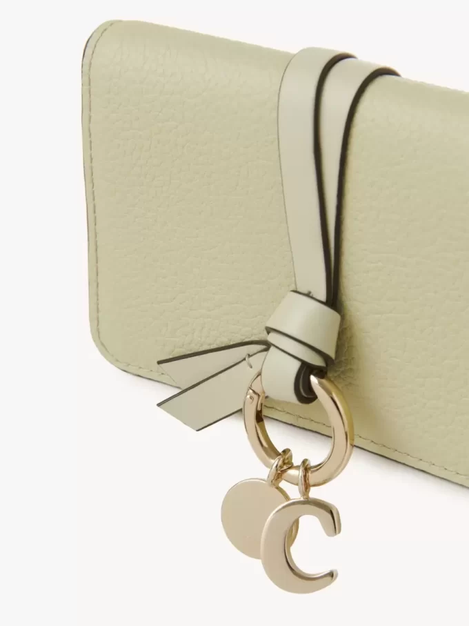 Alphabet card holder in grained leather