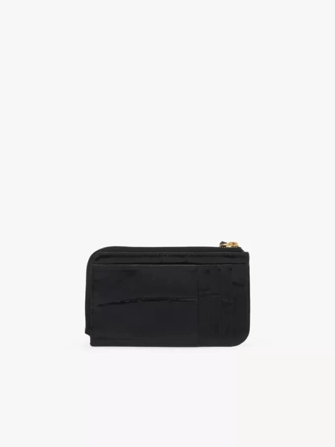 Alphabet wallet in croco-effect leather