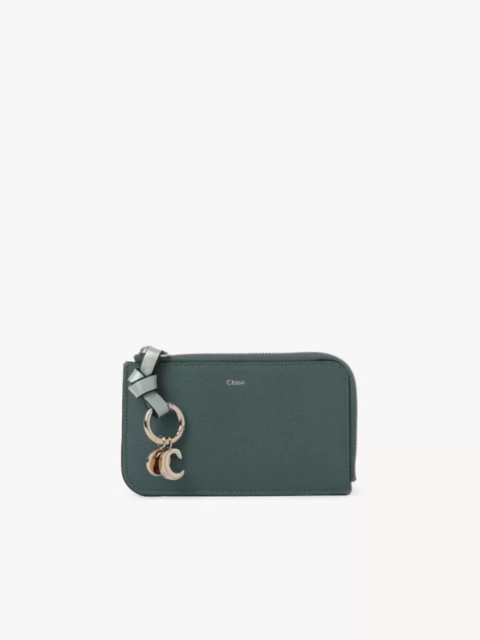 Alphabet wallet in grained leather