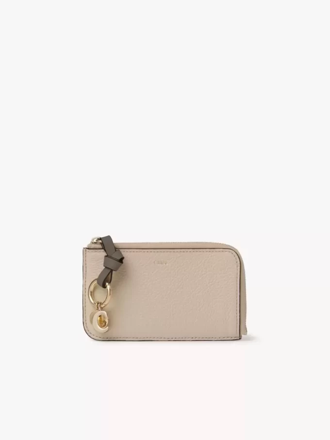 Alphabet wallet in grained leather