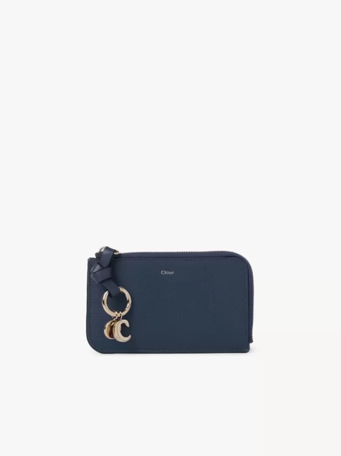 Alphabet wallet in grained leather