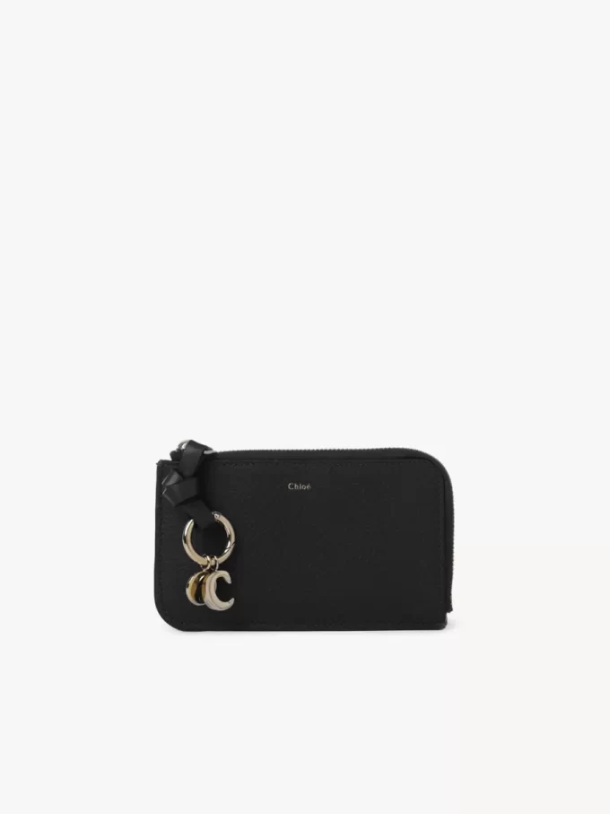 Alphabet wallet in grained leather