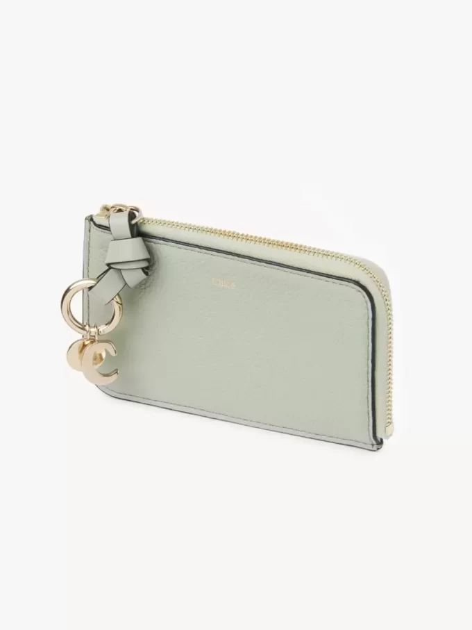 Alphabet wallet in grained leather