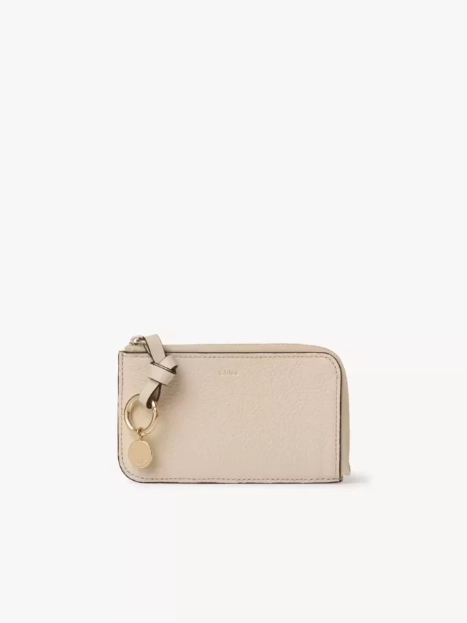 Alphabet wallet in grained leather