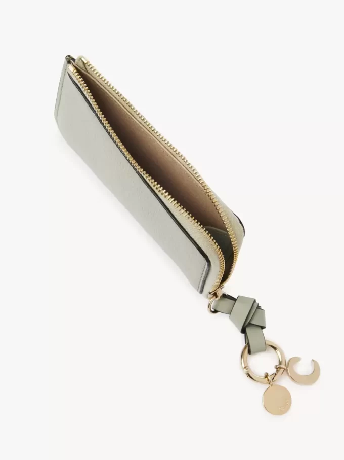 Alphabet wallet in grained leather