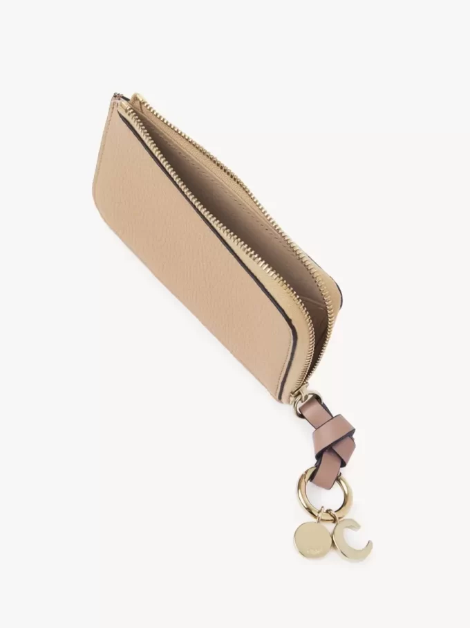 Alphabet wallet in grained leather