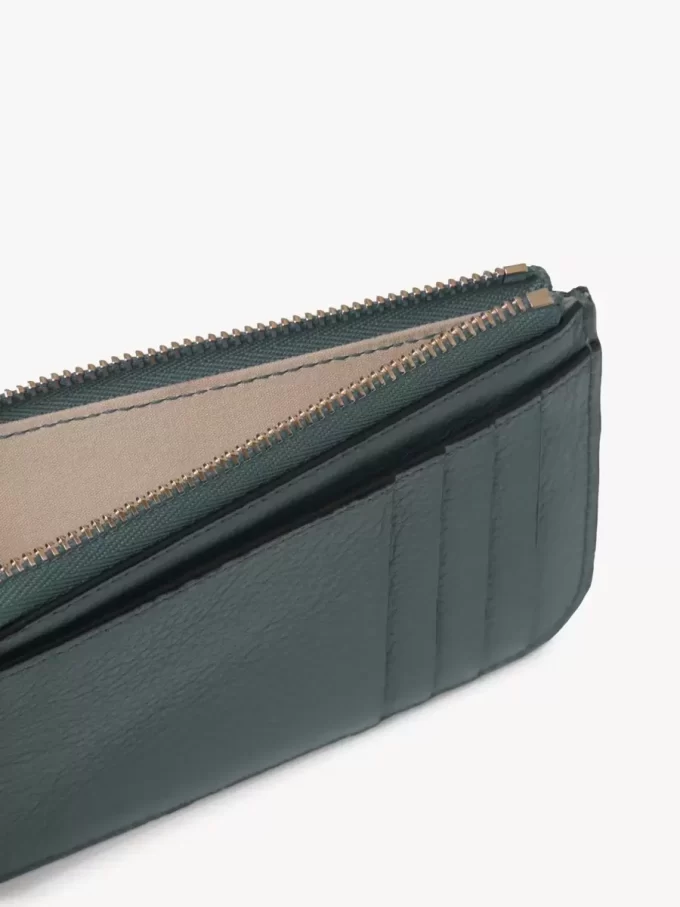 Alphabet wallet in grained leather