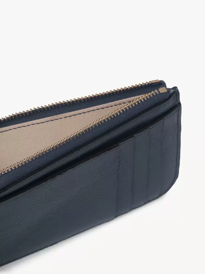Alphabet wallet in grained leather