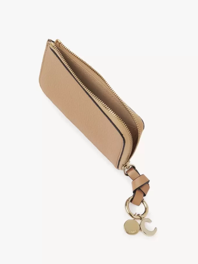 Alphabet wallet in grained leather