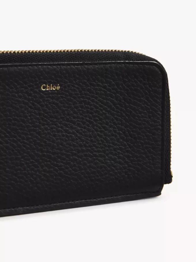 Alphabet wallet in grained leather