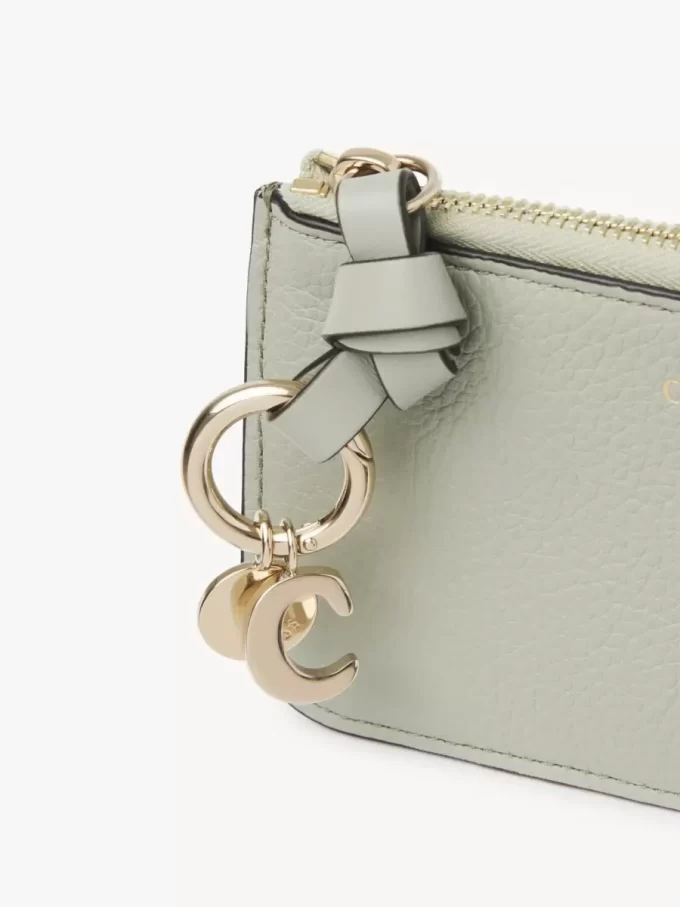 Alphabet wallet in grained leather