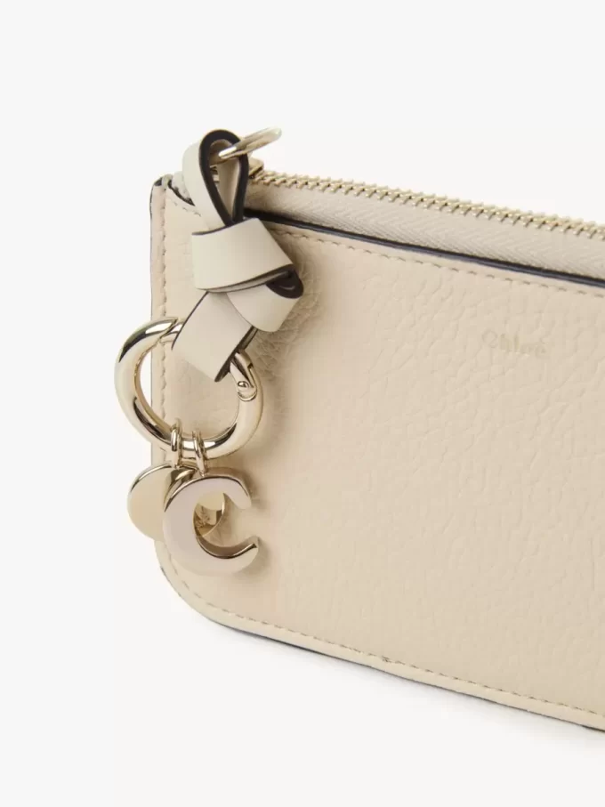 Alphabet wallet in grained leather