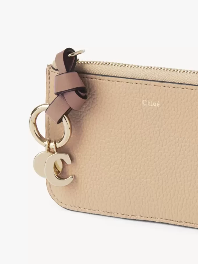 Alphabet wallet in grained leather