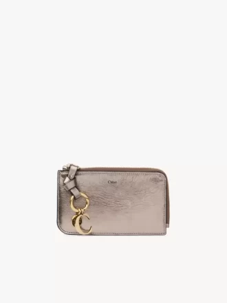 Alphabet wallet in metallized leather