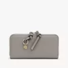 Alphabet zipped long wallet in grained leather