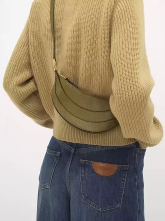 Banana cross-body bag in grained leather