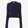 Boxy mock-neck sweater in a wool & silk knit
