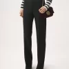 Boyish tailored pants in wool grain de poudre