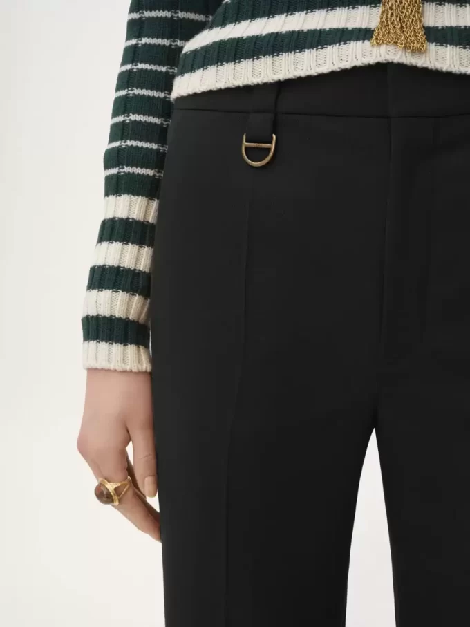 Boyish tailored pants in wool grain de poudre