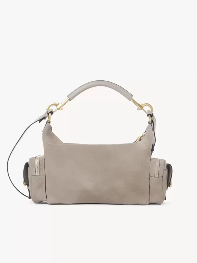 Camera bag in suede leather