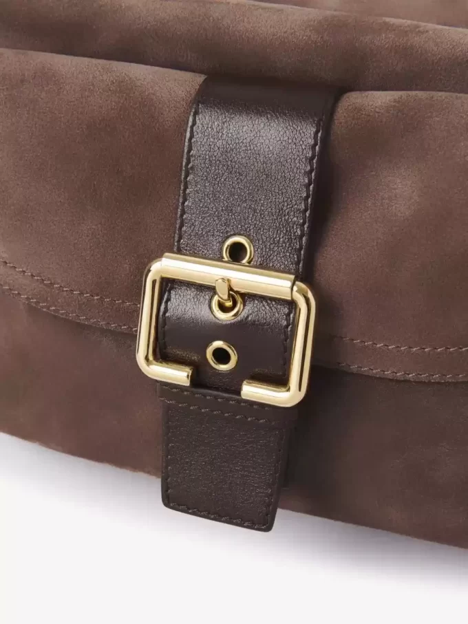 Camera bag in suede leather