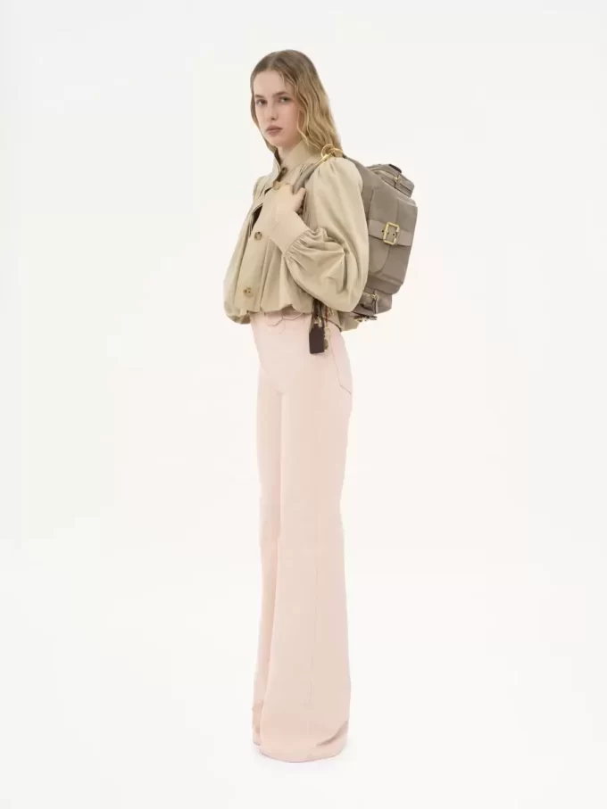 Camera bag in suede leather