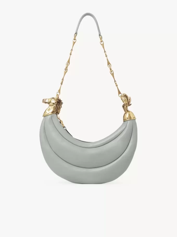 Chain Horse shoulder bag in grained leather