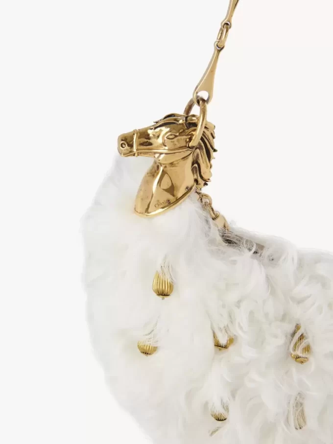 Chain Horse shoulder bag in shearling