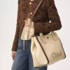 Chloé Carry tote bag in raffia-effect fibers