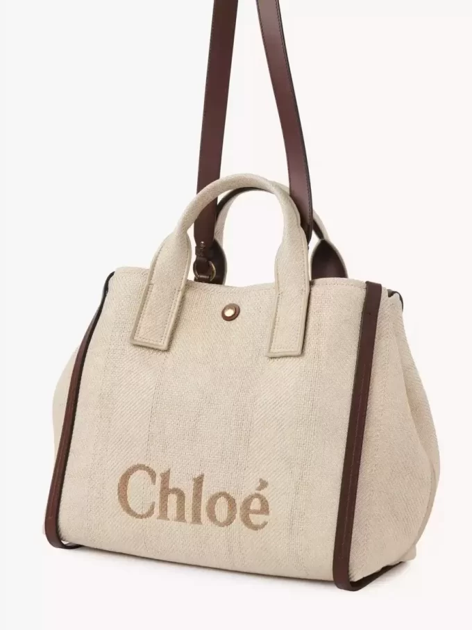 Chloé Carry tote bag in raffia-effect fibers