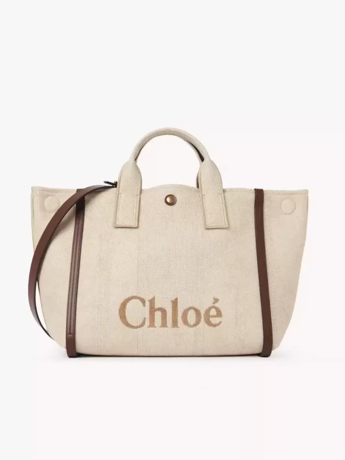 Chloé Carry tote bag in raffia-effect fibers
