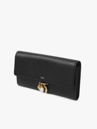 Chloé Charms long wallet with flap in grained leather