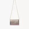 Chloé Iconic flap wallet on chain in metallized leather