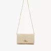 Chloé Iconic flap wallet on chain in raffia-effect fibers