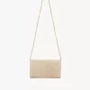 Chloé Iconic flap wallet on chain in raffia-effect fibers