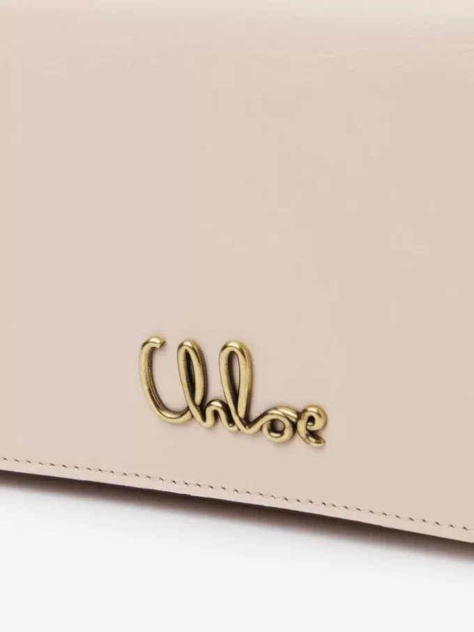 Chloé Iconic flap wallet on chain in shiny leather