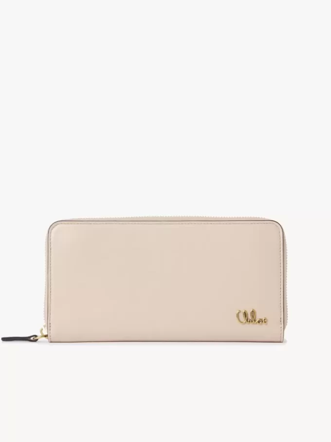 Chloé Iconic zipped long wallet in shiny leather