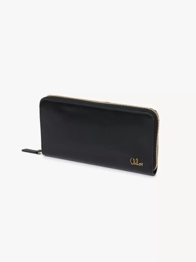 Chloé Iconic zipped long wallet in shiny leather
