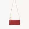 Chloé Spin flap wallet on chain in grained leather