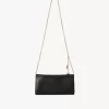 Chloé Spin flap wallet on chain in grained leather