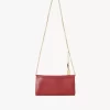 Chloé Spin flap wallet on chain in grained leather